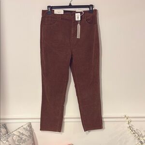 Anthropologie Brown Ankle Cropped corduroy jeans